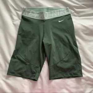 Forrest Green Nike Pro Biker Shorts